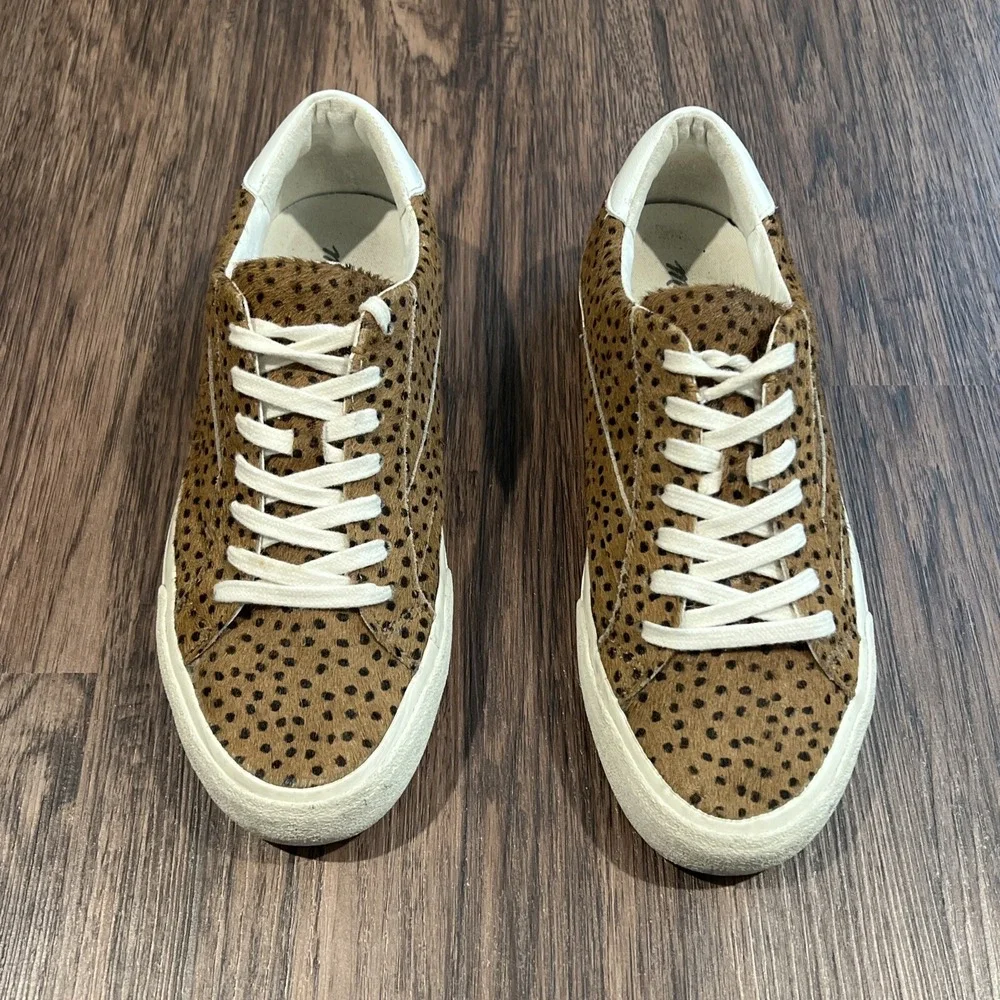 Madewell Sidewalk Spot Dot Womens 7.5M Calf Hair Low Top Casual Sneakers Shoes